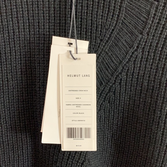 NWT Helmut Lang Black Cashmere Blend “Destroyed” Design Knit Dress - Picture 4 of 15